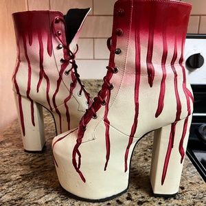 Bloody Halloween boots size 8